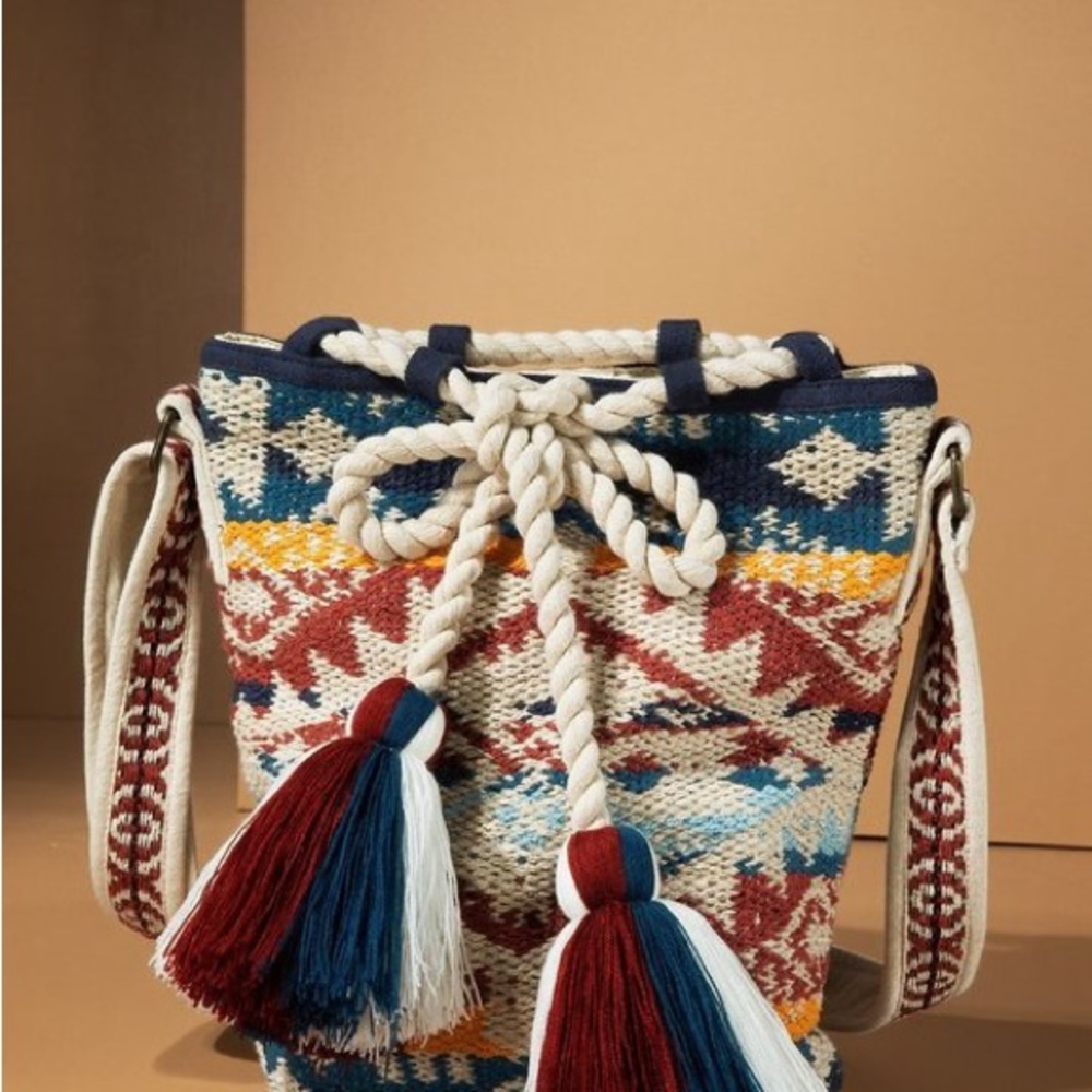 Western Bohemian Multi Color Bucket Bag NWT